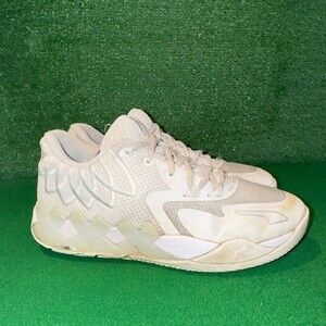 Puma MB.01 Lo Jr Team Colors Triple White 377368-04 Big Kids Boys Size 7Y